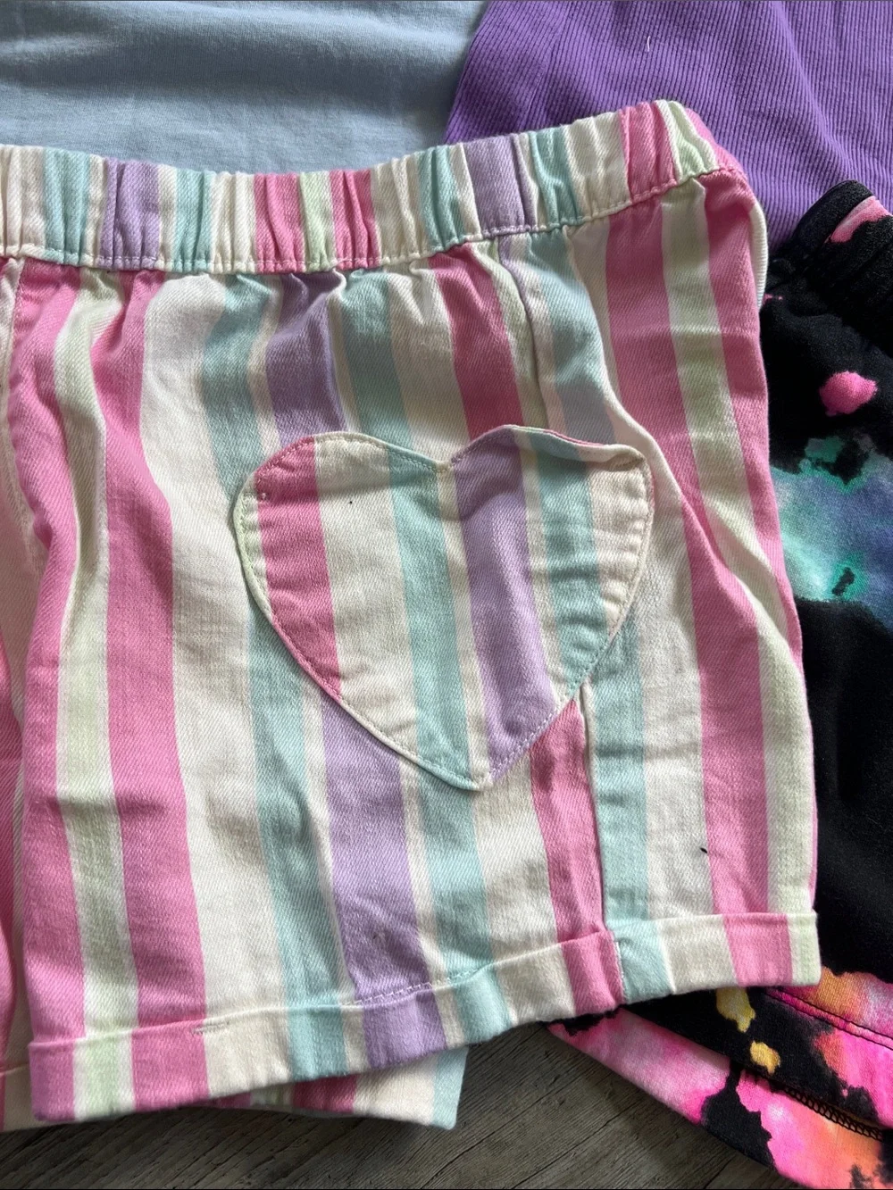 Girls Mixed Bundle Pastel & Tie-Dye Tops and Shorts Set 7/8